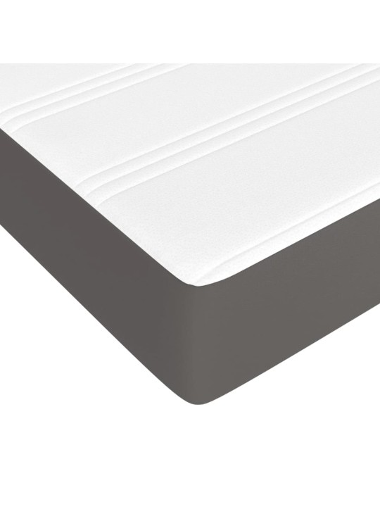 Box spring postel s matrací šedá 200x200 cm umělá kůže