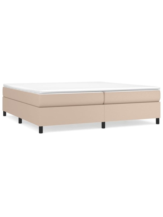 Box spring postel s matrací cappuccino 200 x 200 cm umělá kůže