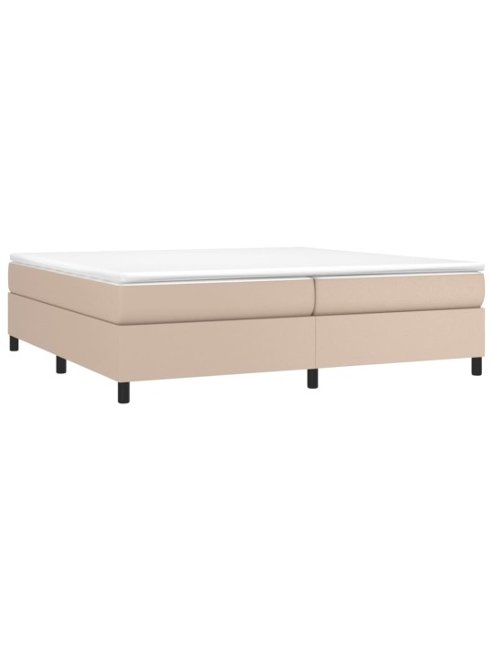 Box spring postel s matrací cappuccino 200 x 200 cm umělá kůže