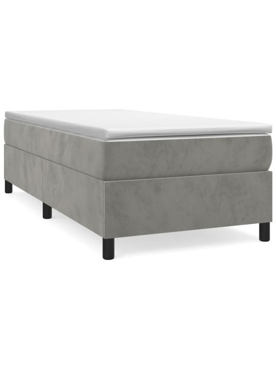 Box spring postel s matrací světle šedá 80 x 200 cm samet
