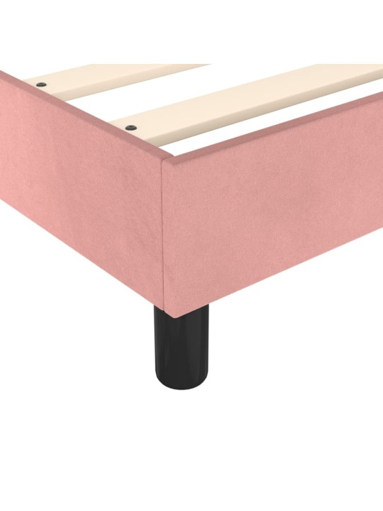 Box spring postel s matrací růžová 80 x 200 cm samet