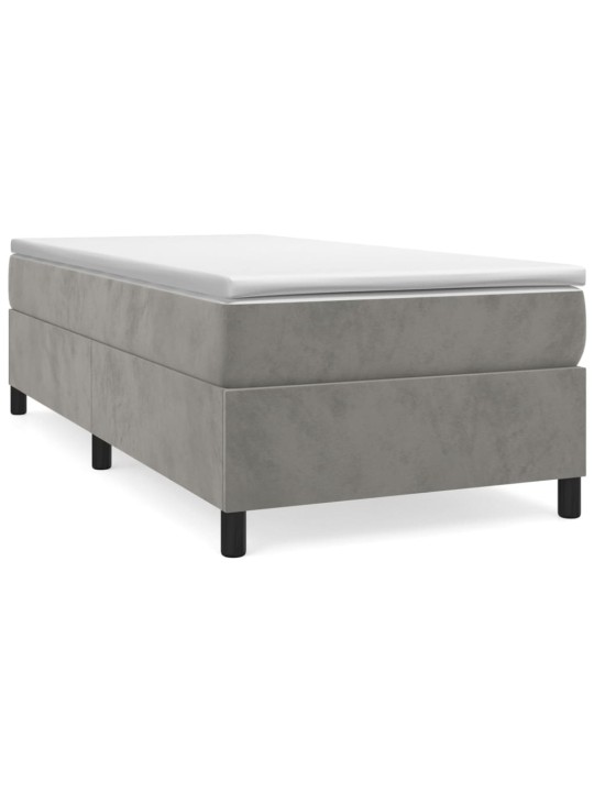 Box spring postel s matrací světle šedá 90x200 cm samet