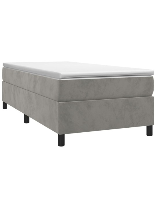 Box spring postel s matrací světle šedá 90x200 cm samet