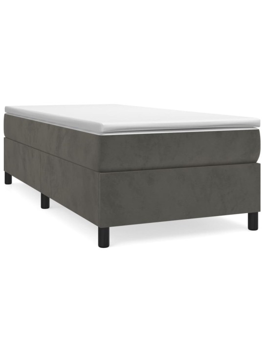 Box spring postel s matrací tmavě šedá 90x200 cm samet