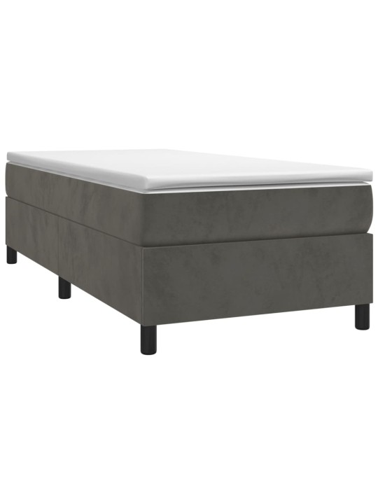 Box spring postel s matrací tmavě šedá 90x200 cm samet