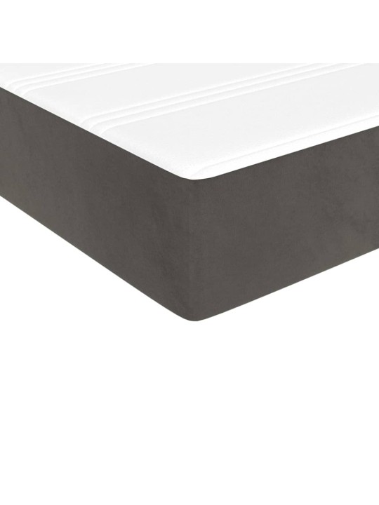 Box spring postel s matrací tmavě šedá 90x200 cm samet