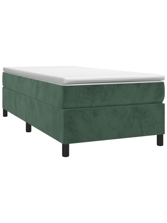 Box spring postel s matrací tmavě zelená 90x200 cm samet
