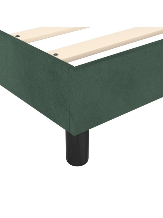 Box spring postel s matrací tmavě zelená 90x200 cm samet