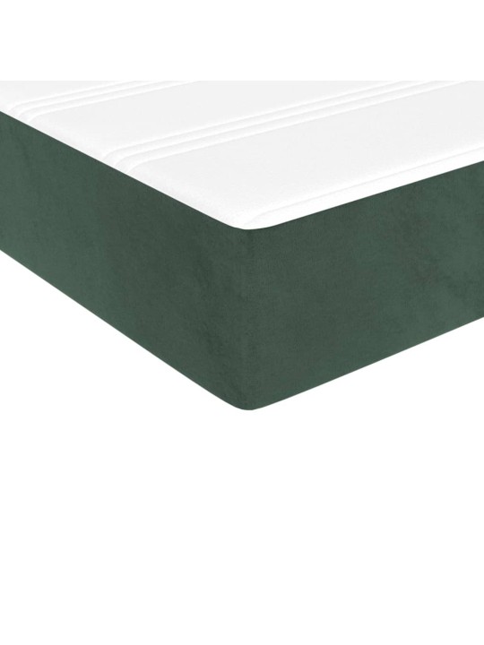 Box spring postel s matrací tmavě zelená 90x200 cm samet