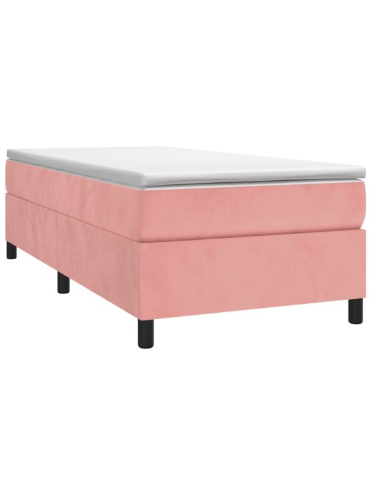 Box spring postel s matrací růžová 90x200 cm samet