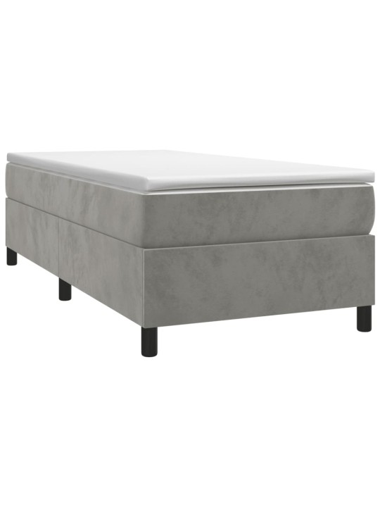 Box spring postel s matrací světle šedá 100x200 cm samet