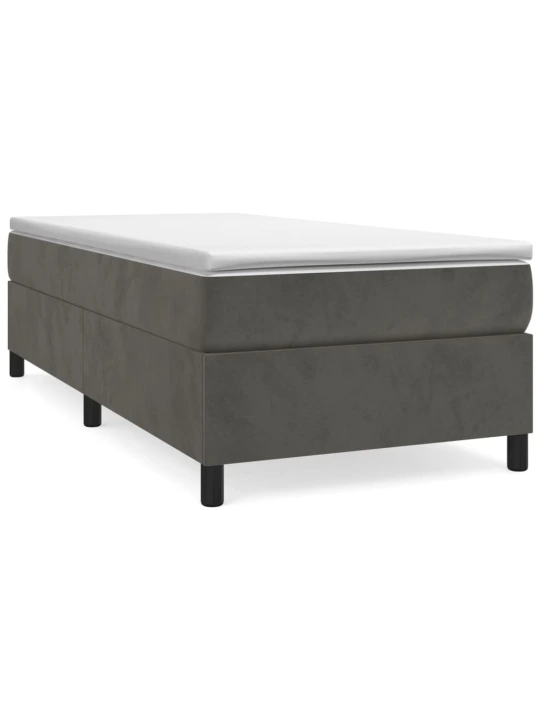 Box spring postel s matrací tmavě šedá 100x200 cm samet