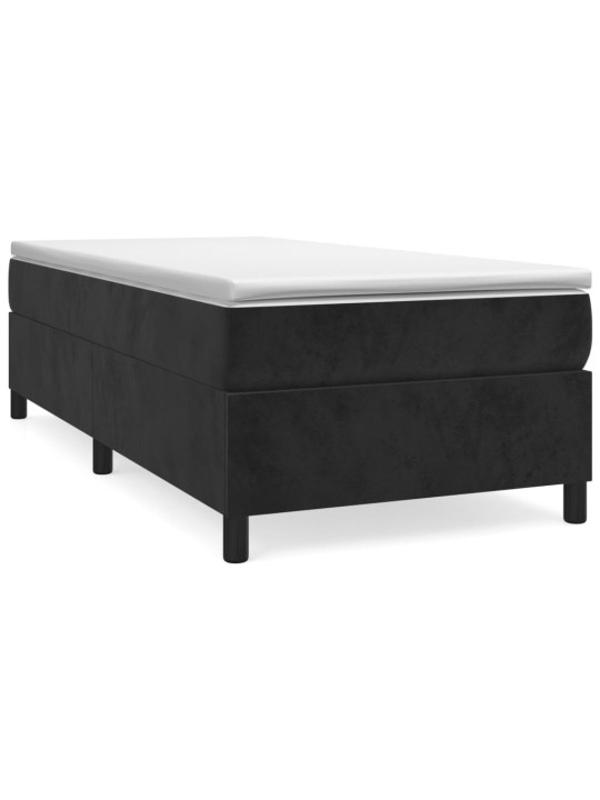 Box spring postel s matrací černá 100x200 cm samet