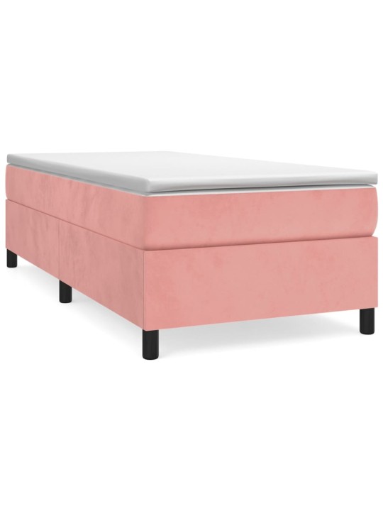 Box spring postel s matrací růžová 100x200 cm samet