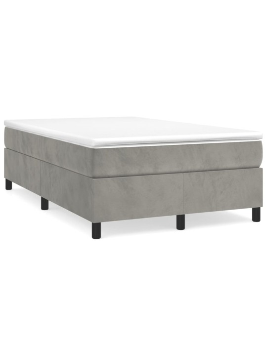 Box spring postel s matrací světle šedá 120 x 200 cm samet