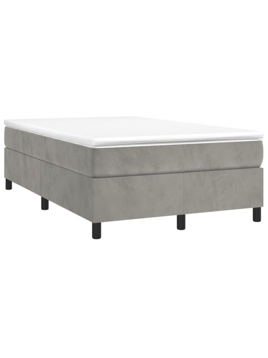 Box spring postel s matrací světle šedá 120 x 200 cm samet