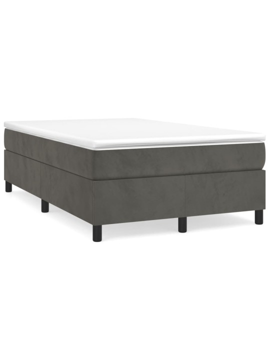 Box spring postel s matrací tmavě šedá 120 x 200 cm samet