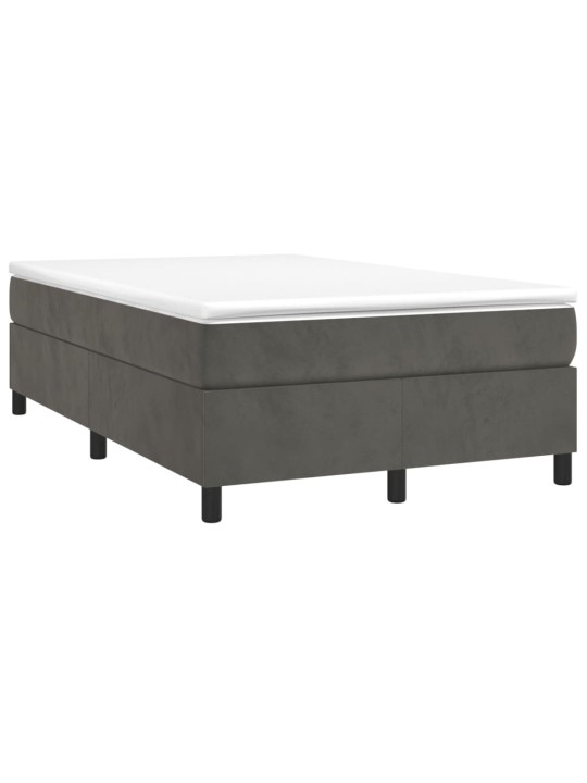 Box spring postel s matrací tmavě šedá 120 x 200 cm samet