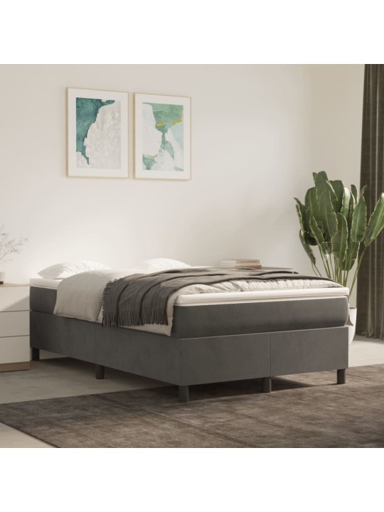 Box spring postel s matrací tmavě šedá 120 x 200 cm samet