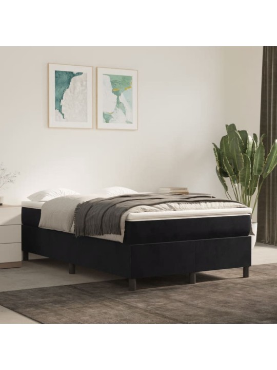 Box spring postel s matrací černá 120 x 200 cm samet