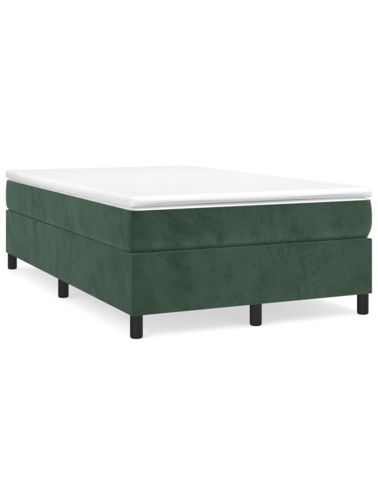 Box spring postel s matrací tmavě zelená 120 x 200 cm samet