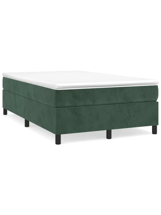 Box spring postel s matrací tmavě zelená 120 x 200 cm samet