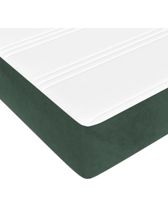 Box spring postel s matrací tmavě zelená 120 x 200 cm samet