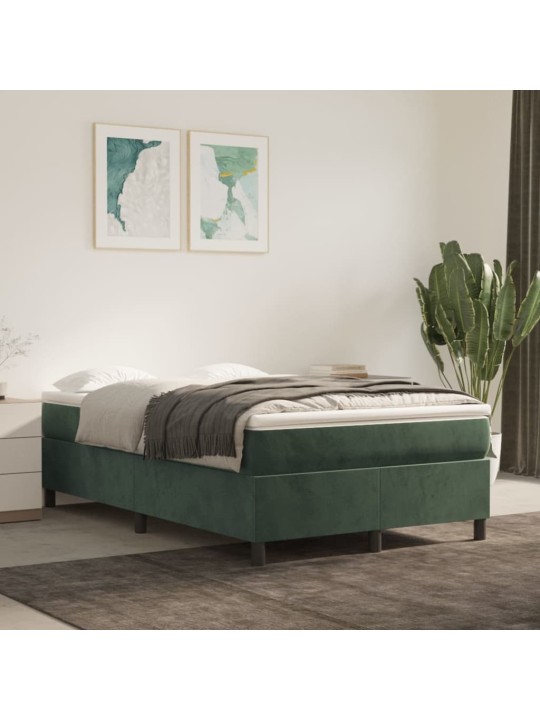 Box spring postel s matrací tmavě zelená 120 x 200 cm samet