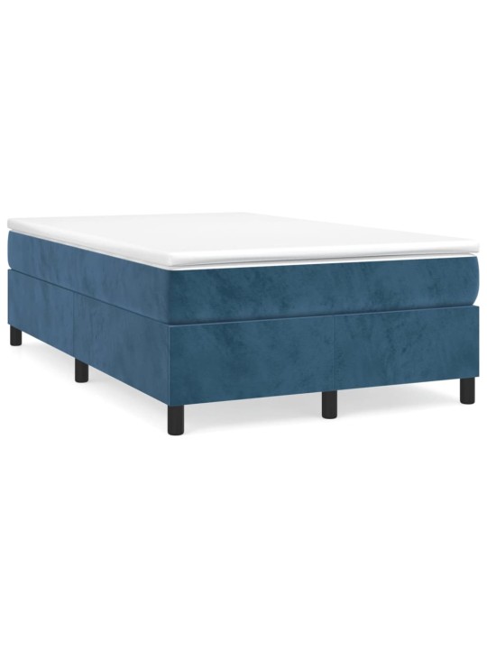 Box spring postel s matrací tmavě modrá 120 x 200 cm samet