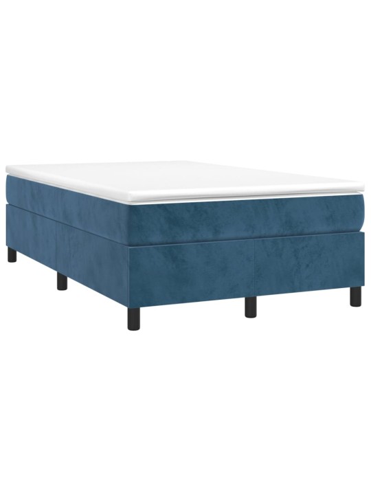 Box spring postel s matrací tmavě modrá 120 x 200 cm samet