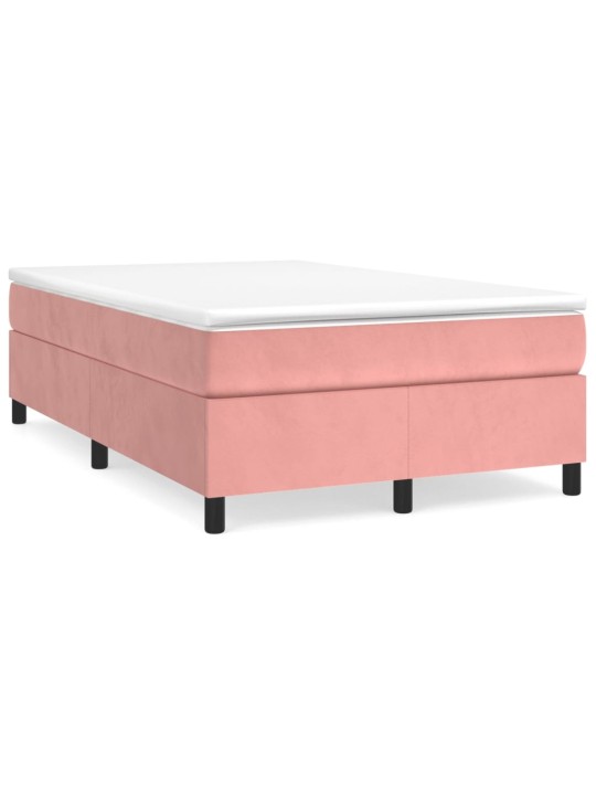Box spring postel s matrací růžová 120 x 200 cm samet