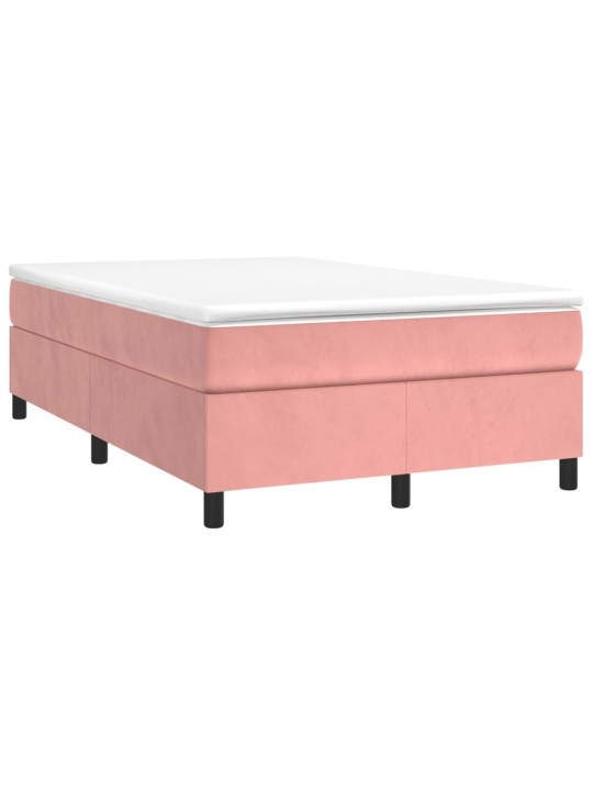 Box spring postel s matrací růžová 120 x 200 cm samet