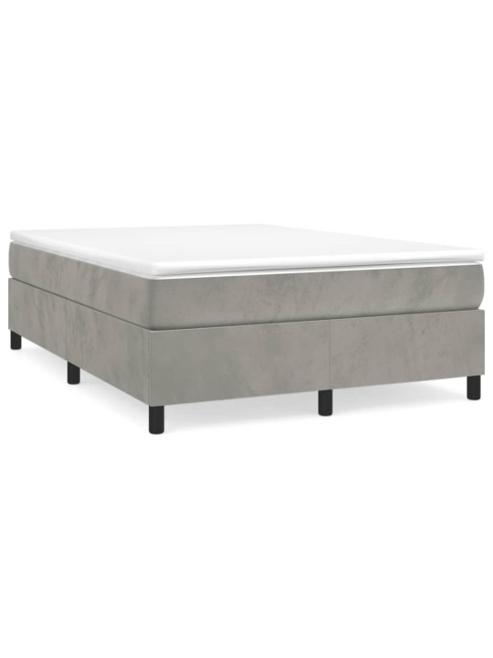 Box spring postel s matrací světle šedá 140x190 cm samet