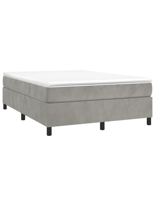 Box spring postel s matrací světle šedá 140x190 cm samet