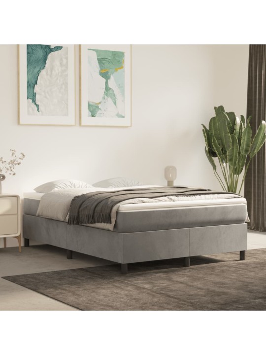 Box spring postel s matrací světle šedá 140x190 cm samet