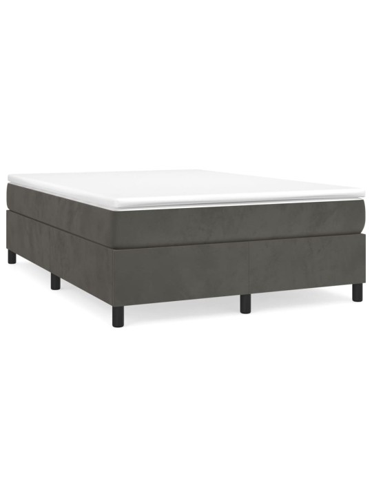 Box spring postel s matrací tmavě šedý 140 x 190 cm samet