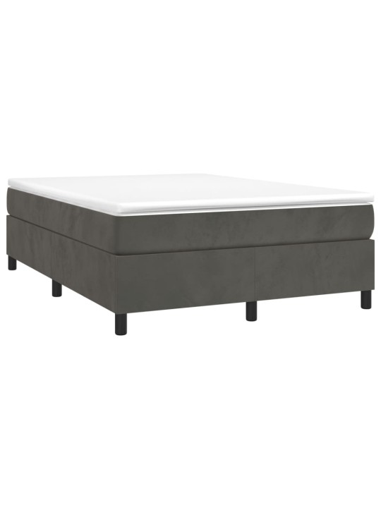 Box spring postel s matrací tmavě šedý 140 x 190 cm samet