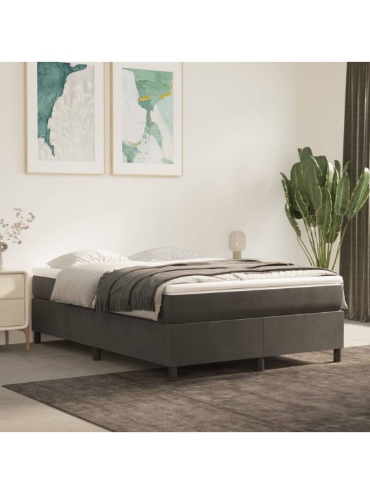 Box spring postel s matrací tmavě šedý 140 x 190 cm samet