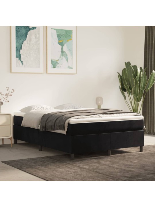 Box spring postel s matrací černá 140 x 190 cm samet