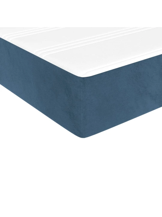 Box spring postel s matrací tmavě modrá 140x190 cm samet