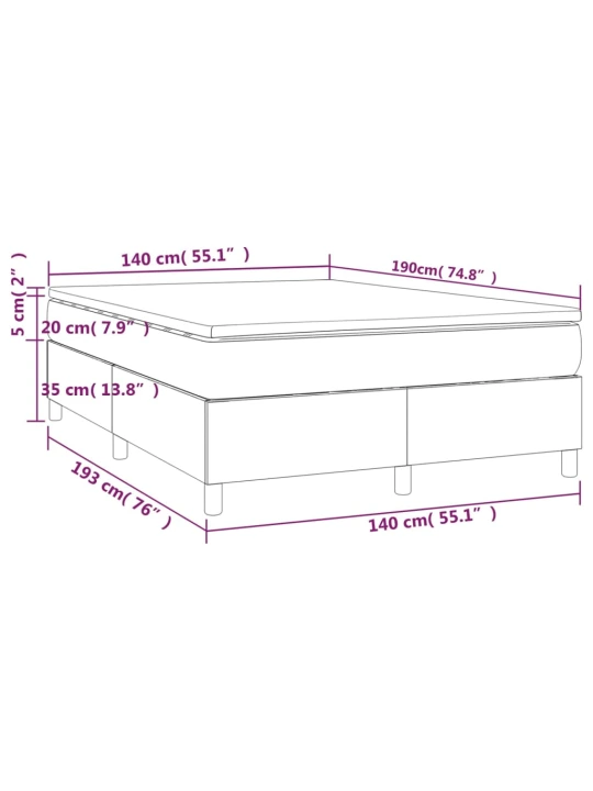 Box spring postel s matrací tmavě modrá 140x190 cm samet