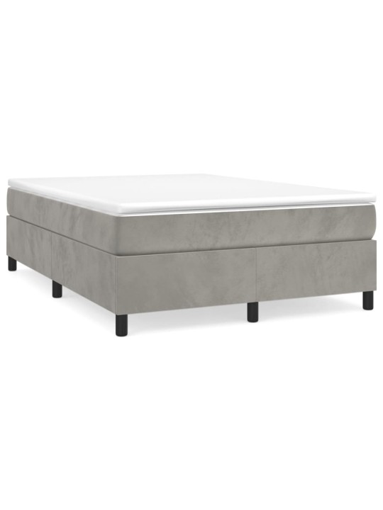 Box spring postel s matrací světle šedá 140x200 cm samet