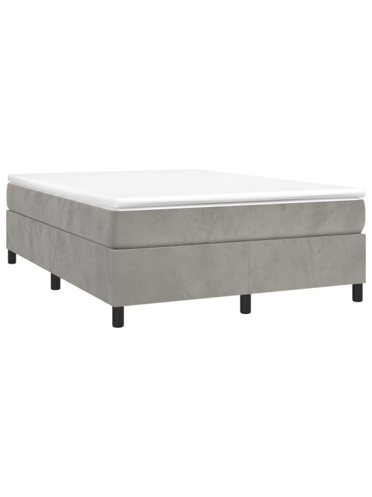 Box spring postel s matrací světle šedá 140x200 cm samet
