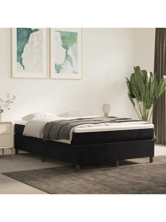 Box spring postel s matrací černá 140x200 cm samet