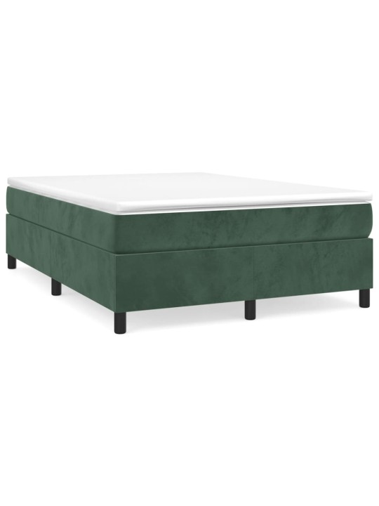 Box spring postel s matrací tmavě zelená 140x200 cm samet
