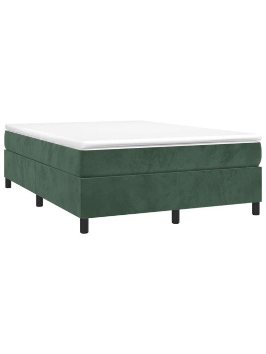 Box spring postel s matrací tmavě zelená 140x200 cm samet