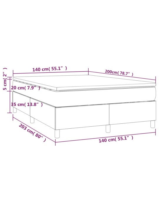 Box spring postel s matrací tmavě zelená 140x200 cm samet