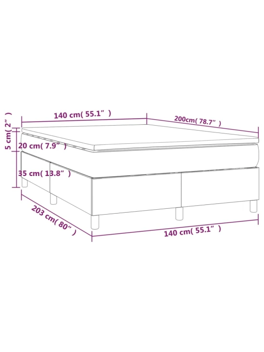 Box spring postel s matrací tmavě zelená 140x200 cm samet