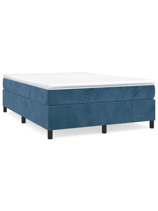 Box spring postel s matrací tmavě modrá 140x200 cm samet
