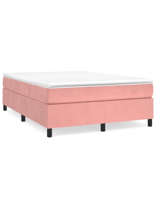 Box spring postel s matrací růžová 140x200 cm samet